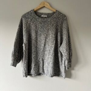 Madewell Women's Gray Knit Pullover Crewneck Raglan Sleeve Top Sweater